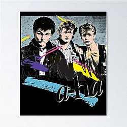 Original Vintage 80s Aha Design Poster
