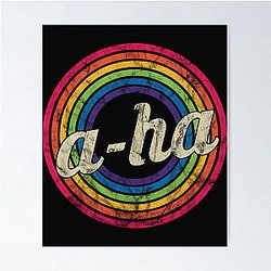 A Ha T-ShirtAh Retro Rainbow Faded Poster