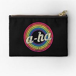 A Ha T-Shirt Retro Rainbow Faded-Style Zipper Pouch