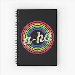 A Ha T-Shirt - Retro Rainbow Faded Style Spiral Notebook