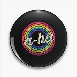 A Ha T-Shirt Retro Rainbow Faded-Style Pin