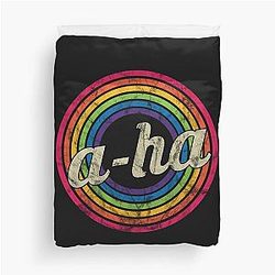 A Ha T-Shirt-A-ha Retro Faded Rainbow Duvet Cover