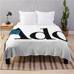 Ado Text Blue Rose Logo Throw Blanket