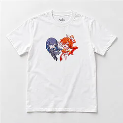 Ado Chibi Characters T-Shirt – White Cute Anime Graphic Tee NTT1310 Ado T-Shirts