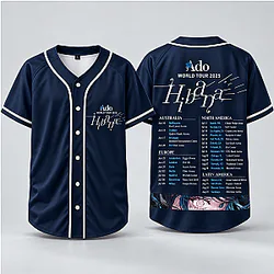 Ado World Tour 2025 Baseball Jersey – Navy Blue Concert Tour Dates Shirt NTT1310 Ado T-Shirts