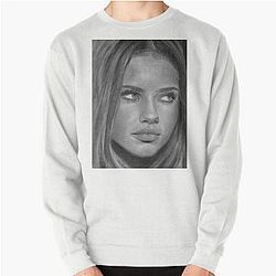 Adriana Lima Pencil Drawing Pullover Sweatshirt