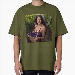 Adriana Lima in Vineyard Oversized T-Shirt
