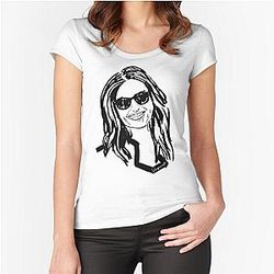 Portrait of Adriana Lima made with ink T-Shirt