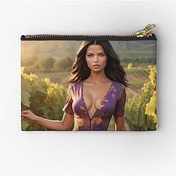 Adriana Lima picking grapes Zipper Pouch
