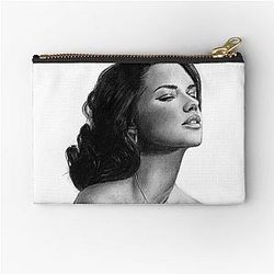 Adriana Lima Portrait Pencil Drawing Pouch