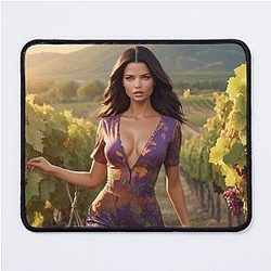 Adriana Lima picking grapes Mouse Pad