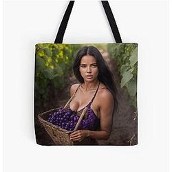 Adriana Lima in Vineyard All Print Tote Bag