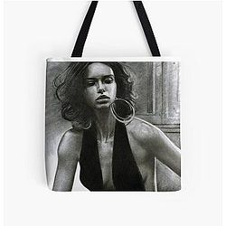 Adriana Lima Charcoal Drawing Tote Bag