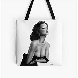 Adriana Lima Pencil Drawing All Over Print Tote Bag