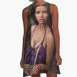 Adriana Lima in Vineyard A-Line Dress