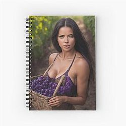 Adriana Lima in Vineyard Spiral Notebook