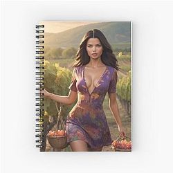 Adriana Lima picking grapes notebook