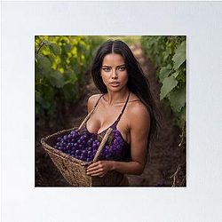 Adriana Lima in Vineyard Poster