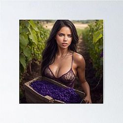 Adriana Lima in Vineyard Poster