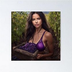 Adriana Lima in Vineyard Poster