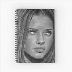 Adriana Lima Pencil Drawing Spiral Notebook