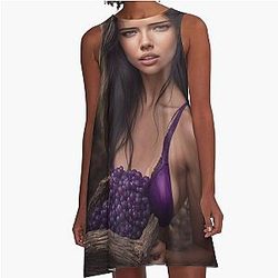 Adriana Lima in Vineyard A-line dress