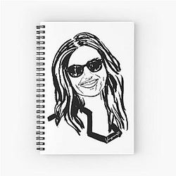 Portrait of Adriana Lima made with ink Notebook