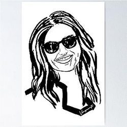 Portrait of Adriana Lima made with Ink Poster