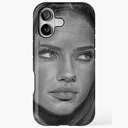 Adriana Lima Pencil Drawing iPhone Case