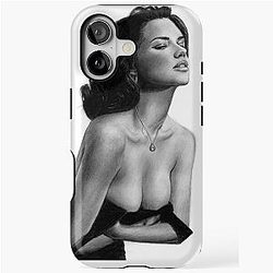 Adriana Lima Portrait Pencil Drawing iPhone Tough Case