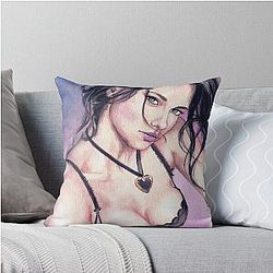 Adriana Lima Portrait Throw Pillow
