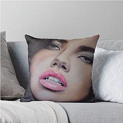Adriana Lima Oil Painting Throw Pillow