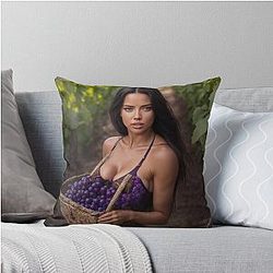 Adriana Lima in Vineyard Throw Pillow