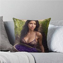 Adriana Lima in Vineyard Throw Pillow