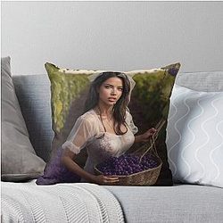 Adriana Lima in Vineyard Throw Pillow