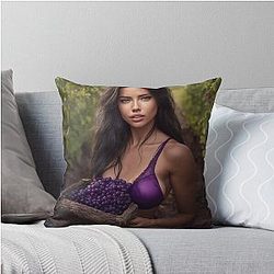 Adriana Lima in Vineyard Throw Pillow