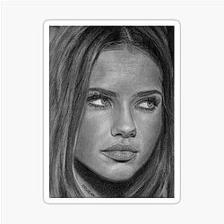 Adriana Lima Pencil Drawing Sticker