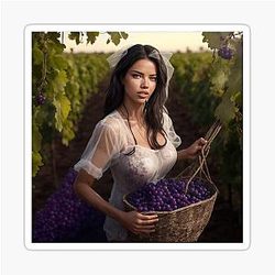 Adriana Lima in Vineyard Sticker