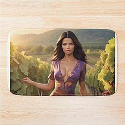 Adriana Lima Picking Grapes Bath Mat