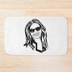 Portrait of Adriana Lima made with ink Bathmat