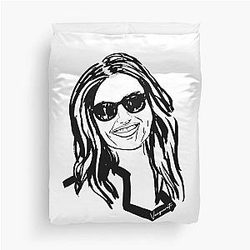 Portrait of Adriana Lima made with ink duvet cover