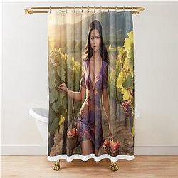 Adriana Lima Picking Grapes Shower Curtain