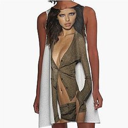 Adriana Lima - Oil Paint A-Line Dress
