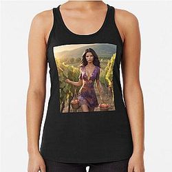 Adriana Lima Picking Grapes Racerback Tank Top