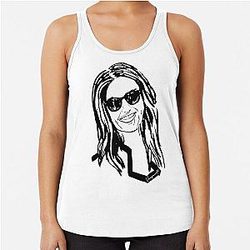 Portrait of Adriana Lima made with ink Tank Top