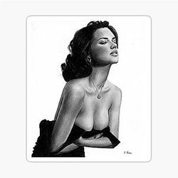 Adriana Lima Pencil Drawing Sticker