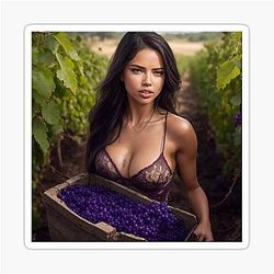 Adriana Lima in Vineyard Sticker