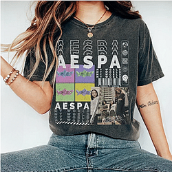 aespa Squad Washed T-Shirt – Vintage Members Drop