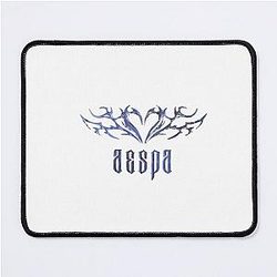chrome aesthetic text-aespa logo Mouse Pad