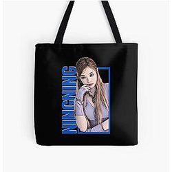 Aespa Ningning Blue All Over Print Tote Bag